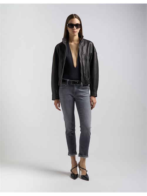 BOMBER IN PELLE DONDUP | DJ668-PL0569D-XXX999 NERO